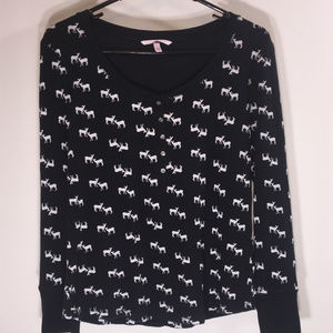 Victoria's Secret Black Long Sleeve Moose Top